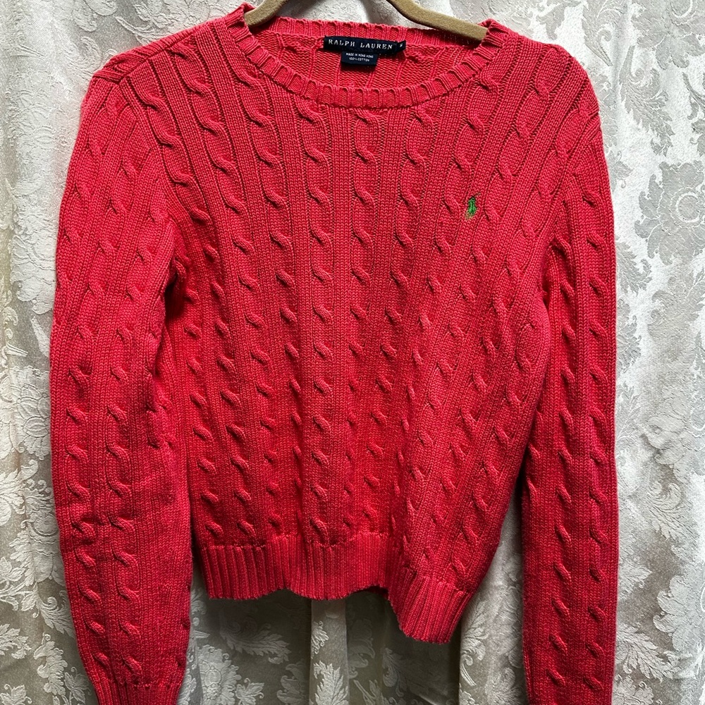 Ralph Lauren knitted bright pink sweater